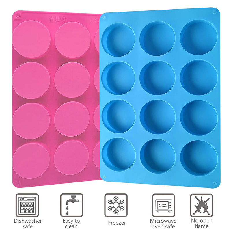 Round Silicone Molds 12-Cavity - Soap Making Name 评论和价格
