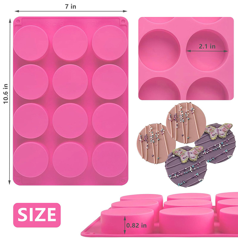Round Silicone Molds 12-Cavity - Soap Making Name 评论和价格