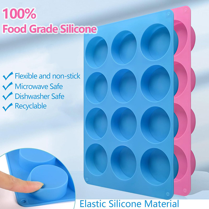 Round Silicone Molds 12-Cavity - Soap Making Name 评论和价格