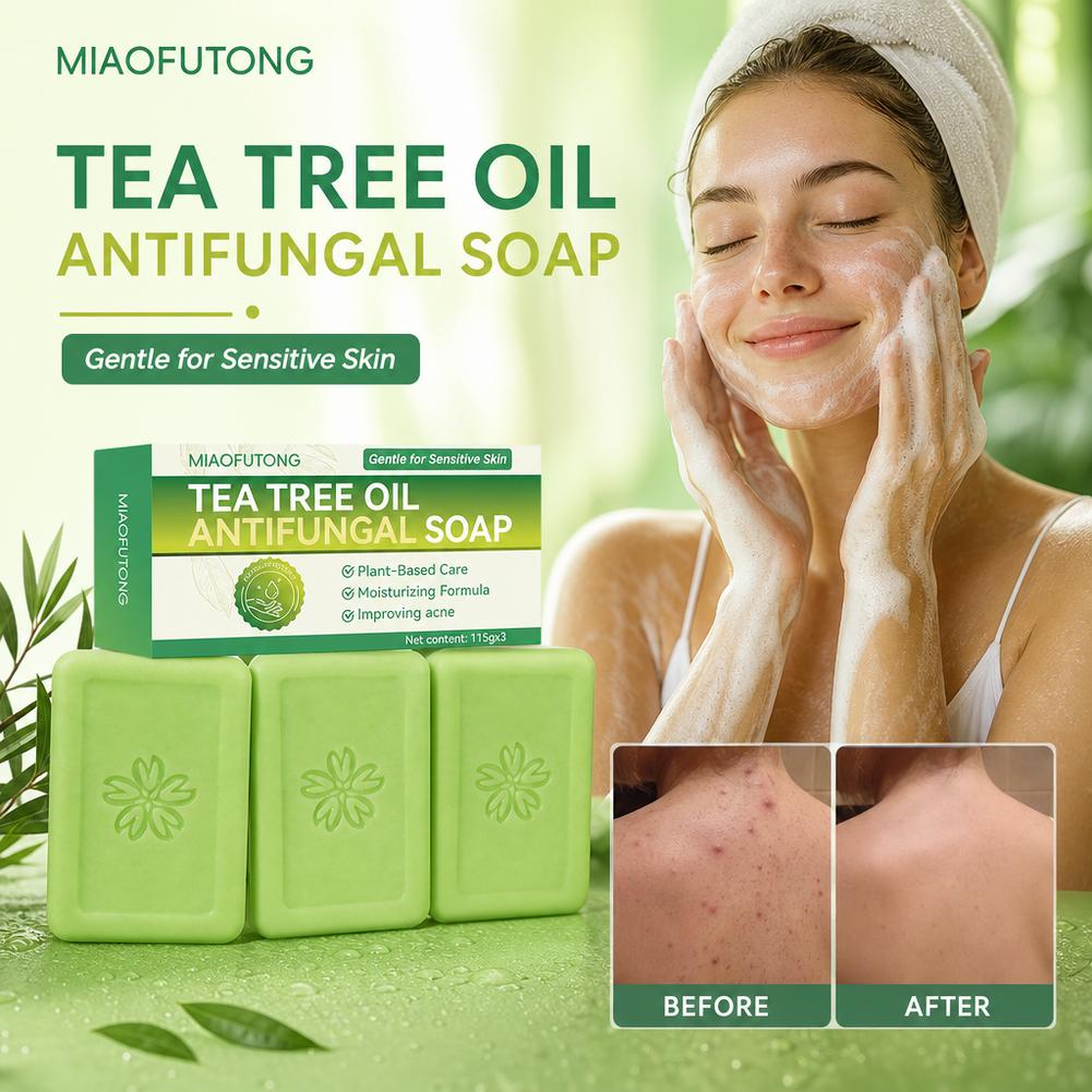 3pcs Tea Tree Oil Soap Bar Nat - Soap Making Essential Oils 评论和价格