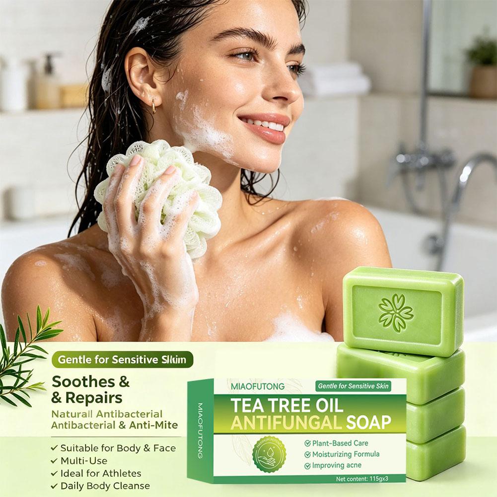 3pcs Tea Tree Oil Soap Bar Nat - Soap Making Essential Oils 评论和价格