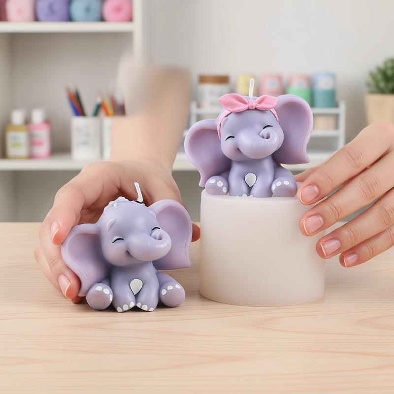 Cute 3D Elephant Silicone Cand - Soap Making Name 评论和价格