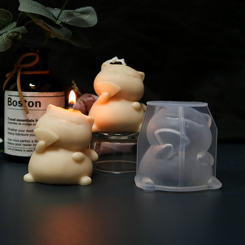 Cute Fat Cat Silicone Candle M - Soap Making Animal Fat 评论和价格
